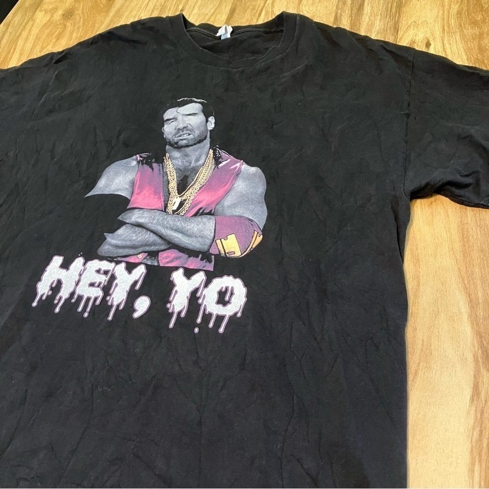 Rare WWE Razor Ramon Scott Hall XXL Hey Yo Black Cotton T-Shirt Vintage WWF - Picture 2 of 8